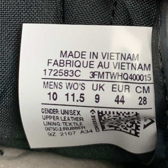 CONVERSE Size 10 Cream Black Mixed Materials Leather Sneakers - Picture 8 of 10